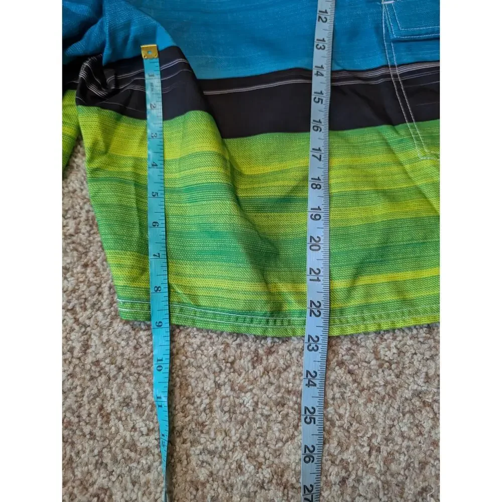 O'NEILL Mens Swim suit, size 36, classic striped bathing trunks; surfer, skater